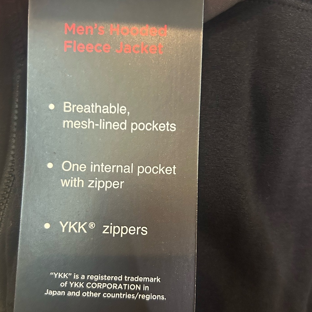 Kirkland Black Zip Hoodie NWT - Picture 3 of 3